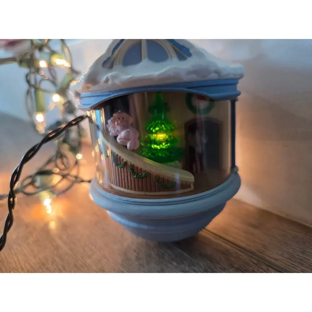 Hallmark Magic Light & Motion Ornaments Lot -Christmas Morning & Loving Spoonful